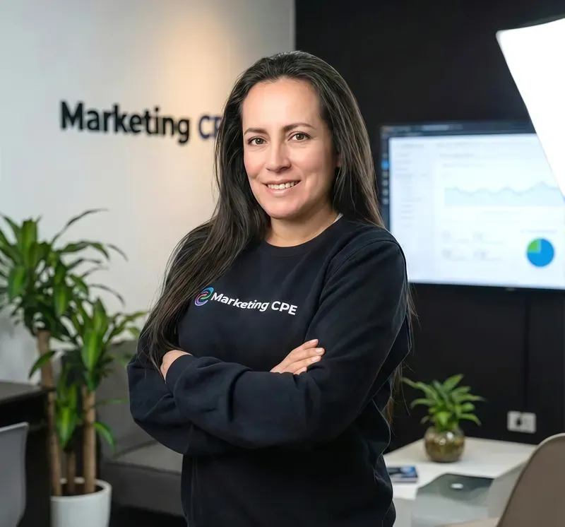 Equipo de Marketing CPE trabajando en estrategias de marketing digital, SEO y Google Ads para empresas en Bogotá